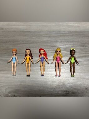 Polly Pocket Disney Princess Lot of 5 EUC